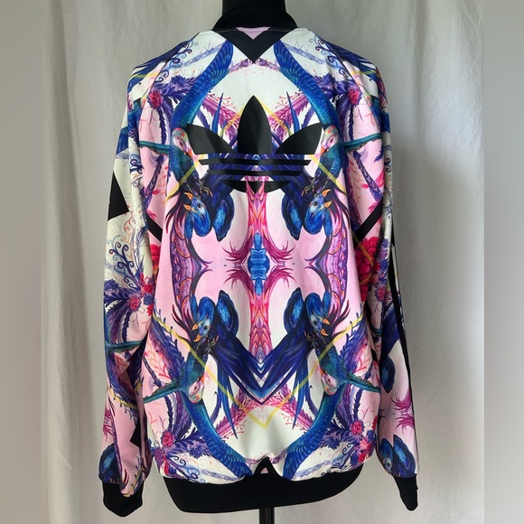 Adidas Originals Florera Optic Bloom Floral Bird Print Track Jacket Large NWOT - Picture 9 of 11